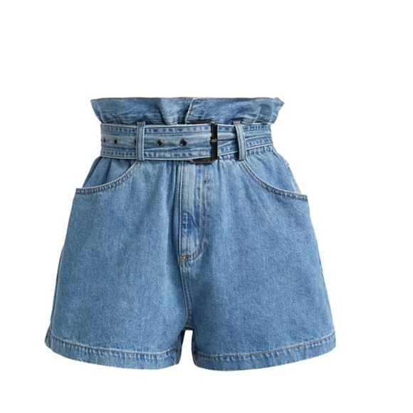 Sea New York Vida Denim Paper Bag Shorts - Picture 1 of 4